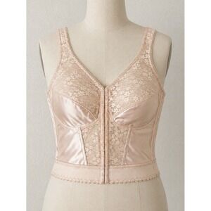 EXQUISITE FORM Longline Posture Bra 42C Front Closure Lace Back Support 5107565